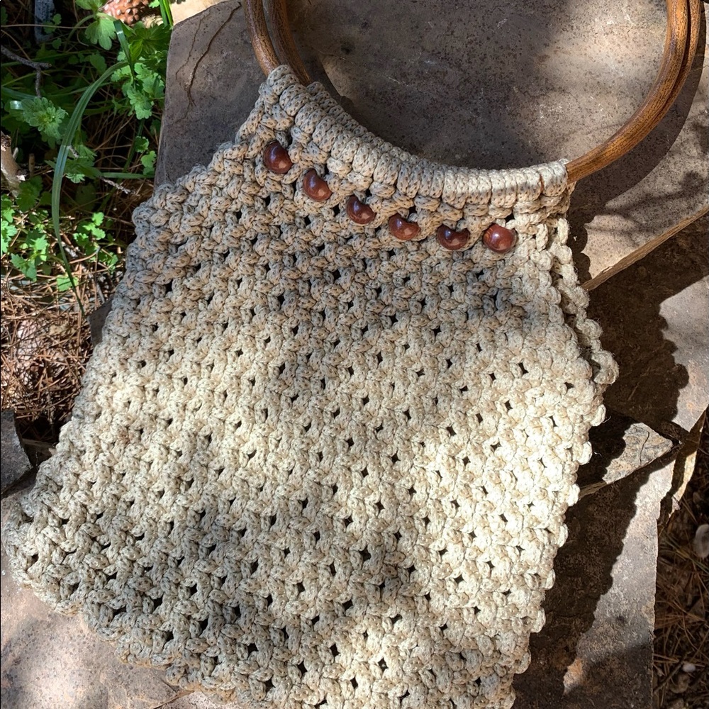 Boho Crochet Vintage Design Bag EUC - Picture 3 of 7